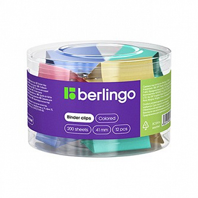 Kancelářské klipy na papír 41mm, 1ks, Berlingo, mix barev, 12 ks v balení