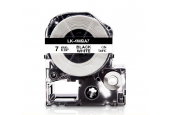 Epson LK-4WBA7, BU7S, 7 mm x 2,5 m, czarny druk / biały podkład, taśma zamiennik