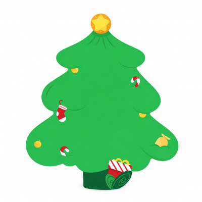 Niimbot 1EA03023902, 49x49mm, 150szt., choinka, kolorowe etykiety samoprzylepne