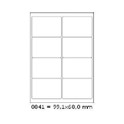 Samoprzylepne etykiety 99 x 68 mm, 8 etykiet, A4, 100 arkuszy