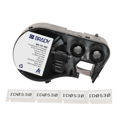 Brady M4-131-492 / 170780, 25.40 mm, Polyester, czarny druk / biały podkład