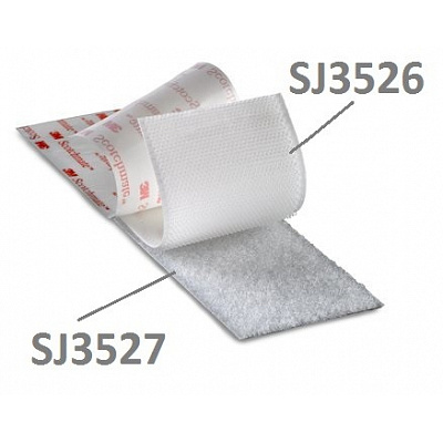 3M Hook & Loop™ SJ3527 biały, pętelki 25 mm x 45,7 m