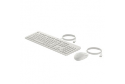 HP 225 G2 Wired Mouse Keyboard White sada klávesnice USB-A CZ/SK, bílá s USB-A drátovou myší, třízonová, USB-A typ