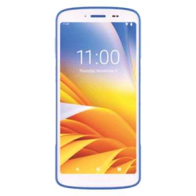 Zebra HC50 WLMT0-H50D8BBK1-A6, terminal danych, mit Notfalltaste, 2D, hot-swap, PTT, USB-C, BT, Wi-Fi, NFC, Android, GMS, white, blue