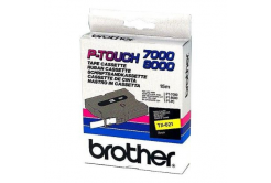 Brother TX-621, 9mm x 15m, czarny druk / żółty podkład, taśma oryginalna
