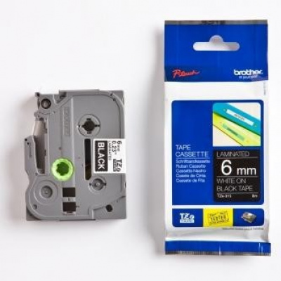 Brother TZ-315 / TZe-315, 6mm x 8m, biały druk / biały podkład, taśma oryginalna