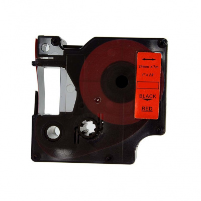 Taśma zamiennik Dymo 53717, S0720970, 24mm x 7m, czarny druk / czerwony podkład