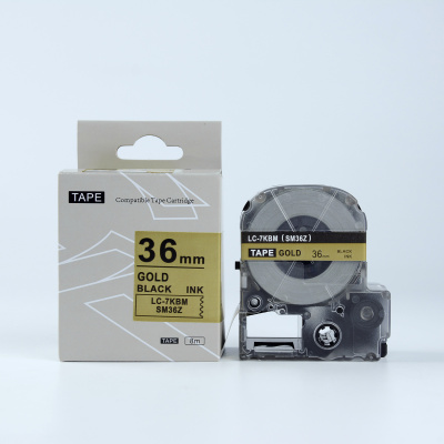 Epson LK-7KBM, SM36ZW, 36mm x 9m, czarny druk / złoty podkład, taśma zamiennik