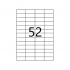 Samoprzylepne etykiety 52,5 x 21,2 mm, 52 etykiet, A4, 100 arkuszy