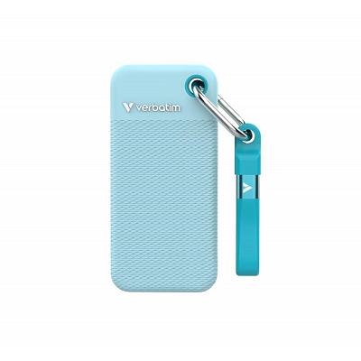 VERBATIM zewnętrzny dysk SSD 2TB Pocket SSD, USB-C, Niebieski