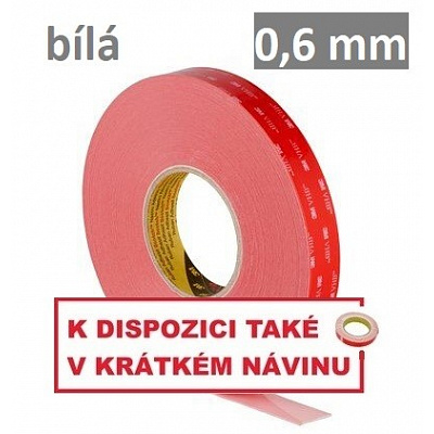 3M VHB™ LSE-060WF Dwustronna mocno klejąca taśma do tworzyw LSE, gr. 0,6 mm 12 mm x 3 m