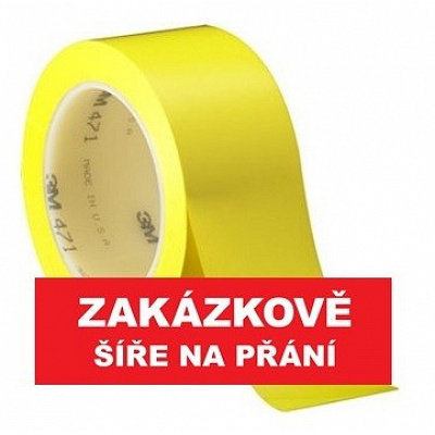 3M 471 Oznaczeniowa taśma klejąca PVC, odporna na ścieranie, żółta 100 mm x 33 m