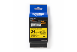 Brother TZ-S651 / TZe-S651, 24mm x 8m, czarny druk / żółty podkład, taśma oryginalna