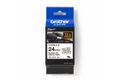 Brother TZ-FX251 / TZe-FX251, 24mm x 8m, czarny druk / biały podkład, taśma oryginalna