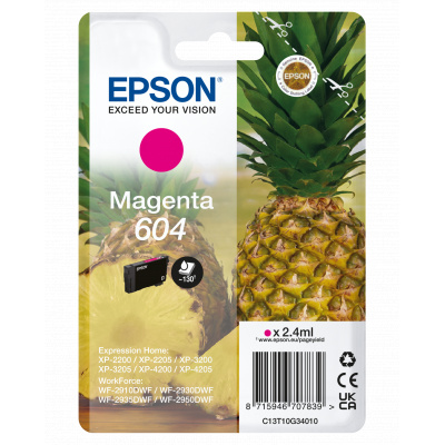Epson 604 T10G340 C13T10G34010 purpurowy (magenta) tusz oryginalna