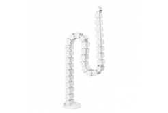 Organizér kabelů, husí krk, bílý, 1300mm, pro výškově nastavitelné stoly, Powerton