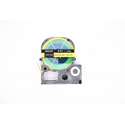 Epson LK-4YBA3 / SU35Y, 3mm x 2,5m, czarny druk / żółty podkład, termokurczliwa, taśma zamiennik