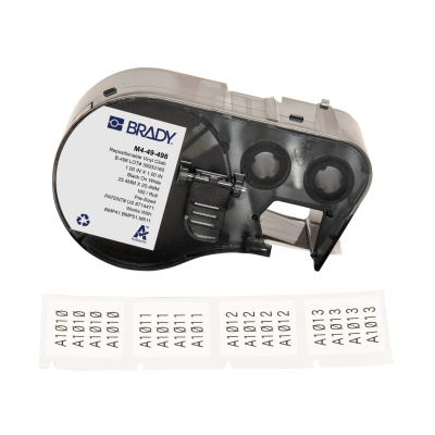 Brady M4-49-498 / 170791, 25.40 mm, Vinyl, czarny druk / biały podkład