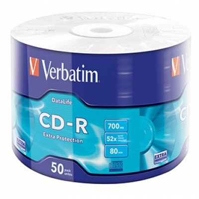 Verbatim 43787 CD-R Data Life Extra Protection, 50-sztuk Wrap, 700MB, 52x, 80min., 12cm, bez opcji drukowania