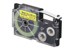 Casio XR-9FYW , 9mm x 8m, czarny druk / sygnał żółty podkład, taśma zamiennik