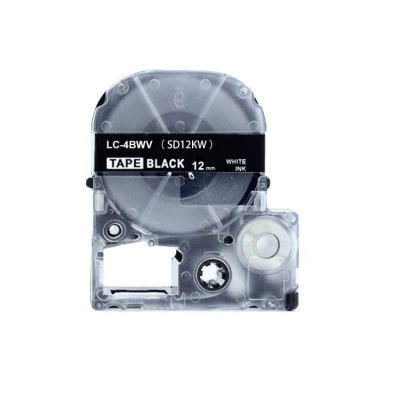 Epson LC-4BWV, SD12KW, 12mm x 8m, biały druk / czarny podkład, taśma zamiennik