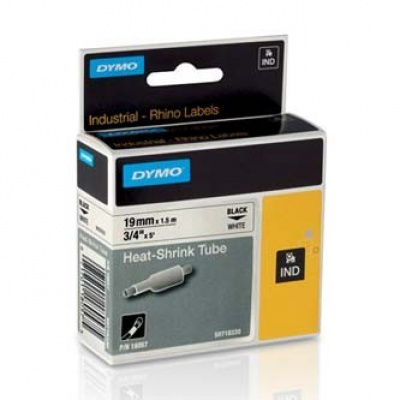 Dymo Rhino 18057, S0718330, 19mm x 1,5m czarny druk / biały podkład, taśma oryginalna