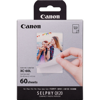 Canon XC-60L 6756C001, 60 szt., sublimacja termiczna, biały, samoprzylepny papier fotograficzny + folia atramentowa
