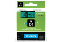 Dymo D1 40919, S0720740, 9mm x 7m czarny druk / zielony podkład, taśma oryginalna