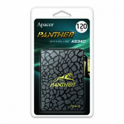 Dysk wewnętrzny SSD Apacer 2.5", wewnętrzny SATA III, 120GB, AS340, AP120GAS340G-1, 550 MB/s-R, 500 MB/s-W,Panther