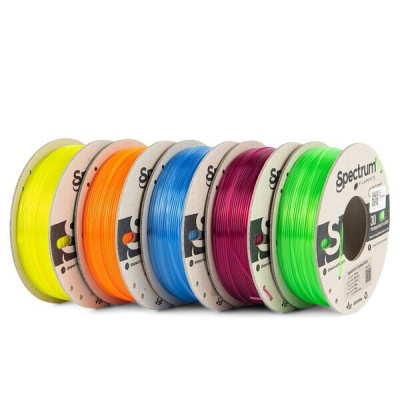 Spectrum 80889 3D filament, 5Pack PLA Crystal, 1,75mm, 5x250g, Wielokolorowy (Blue, Yellow, Pink, Green, Orange)