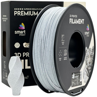 Smart Print FG-S73-E1, 3D filament, PLA Marble, 1,75mm, 1000g, Szary (Grey)