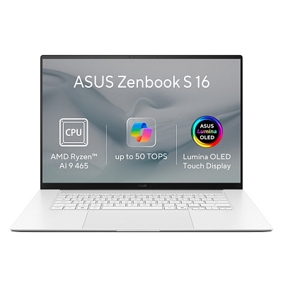 ASUS Zenbook S 16 OLED/UM5606GA-OLED528X/AI9-465/16"/2880x1800/T/32GB/1TB/AMD int/W11P/White/2R