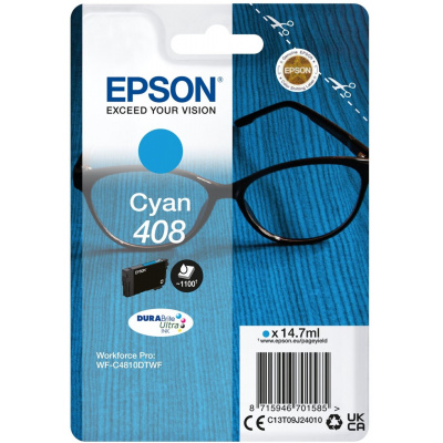 Epson 408 C13T09J24010 błękitny (cyan) tusz oryginalna