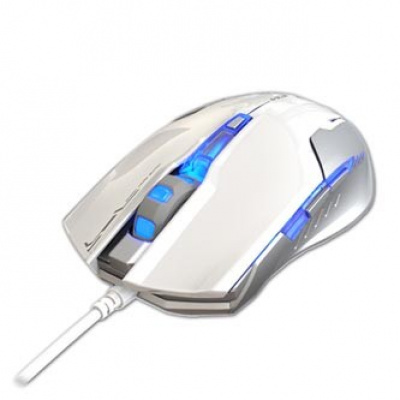 E-blue Mysz Auroza G EMS607WHAA-IU, 3000DPI, optyczna, 6 przycisków, przewodowy USB, biały