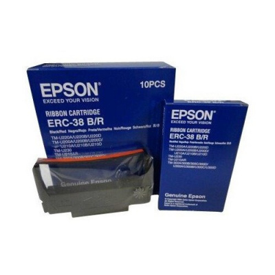 Epson ERC 38 C43S015376, czerwony-czarny, taśma barwiąca oryginalna