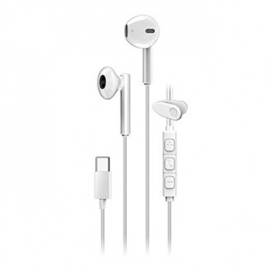 Genius HS-M366 sluchátka s mikrofonem, bílá, špuntová, USB Type-C