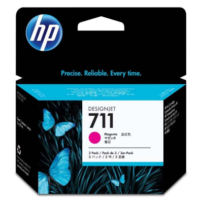 HP 711 CZ135A 3szt. purpurowy (magenta) tusz oryginalna