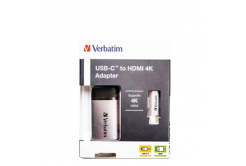 Verbatim 49143 USB C (3.1) hub 1-portowy, długość kabla 10cm, 1x HDMI, szary