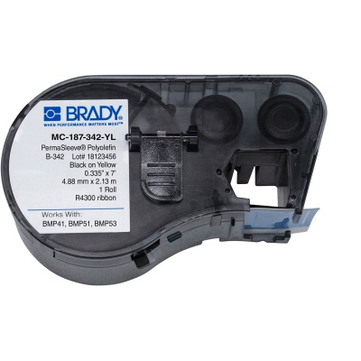 Brady MC-187-342-YL / 143230, Labelmaker PermaSleeve Wiremarker Sleeves, x 8.50 mm2.13 m