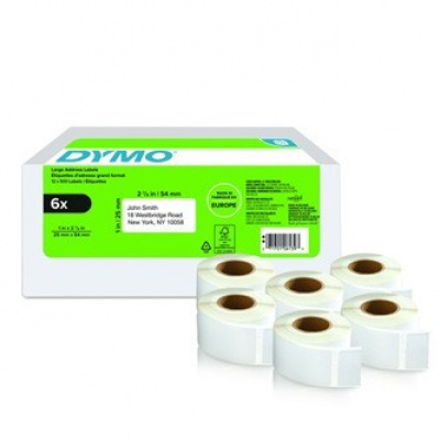 Dymo 2177564, 54mm x 25mm, białe etykiety papierowe