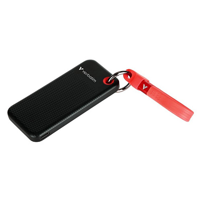 VERBATIM Zewnętrzny dysk SSD Pocket SSD 2TB, USB-C 3.1, czarny/czerwony