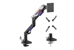 Powerton ERGO STRYNX Regulowany uchwyt do monitora, biało/czarny, 2-30KG, zacisk, 24"- 57", 75x75/100x100/100x200/200x100/200x200