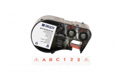 Brady M4C-500-595-WT-RD / 170819, 12.70 mm x 7.62 m, Winyl, czerwony druk / biały podkład