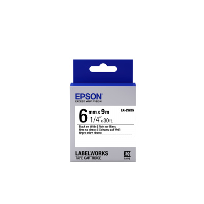 Epson LabelWorks LK-2WBN C53S652003 6mm x 9m, czarny druk / biały podkład, taśma oryginalna