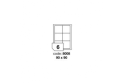 Samoprzylepne etykiety R0100.8008, 90 x 90 mm, 6 etykiet, A4, 100 arkuszy