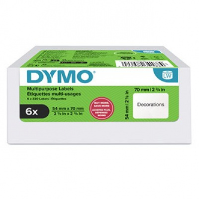 Dymo 2234188, 70mm x 54mm, na dyskietki, biały, oryginalne etykiety papierowe, 6 x 320 szt.