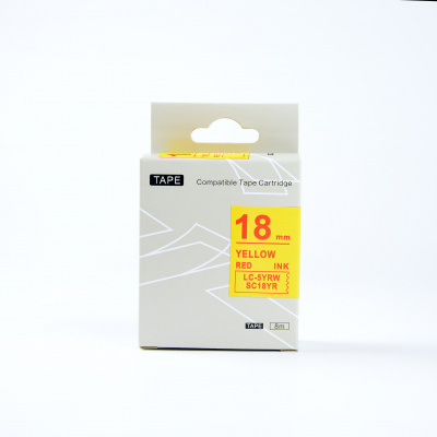 Epson LK-SC18YR, 18mm x 9m, czerwony druk / żółty podkład, taśma zamiennik