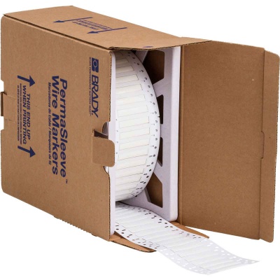 Brady LSZH-187-2-WT / 141222, etykiety, THT Low Smoke Halogen Free Permasleeve Wire Marking Sleeves, 50.80 mm x 8.50 mm