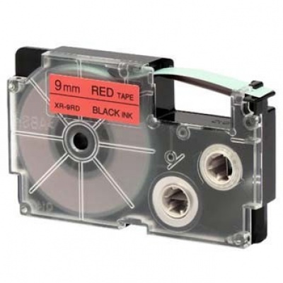 Casio XR-9RD1, 9mm x 8m, czarny druk / czerwony podkład, taśma oryginalna