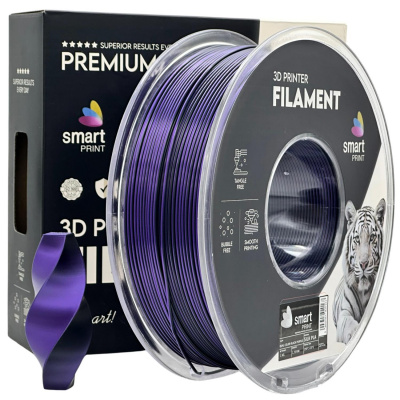 Smart Print FG-S102-E1, 3D filament, PLA Silk, 1,75mm, 1000g, Dual Color, Wielokolorowy (Black, Purple)